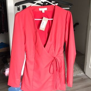 New Francesca’s long sleeve wrap shirt/blouse